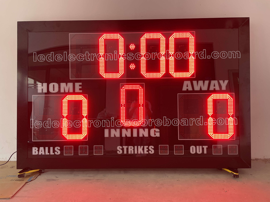ป้ายบอกคะแนนเบสบอล LED สีแดงรวมการพิมพ์โลโก้ฟรี