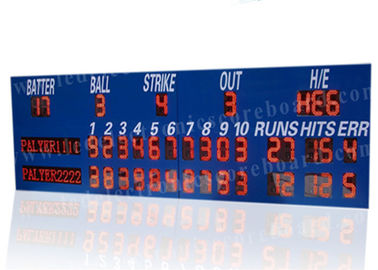 กระดานคะแนน LED เบสบอลมืออาชีพพร้อมตู้กรอบสีน้ำเงิน 1400 มม. * 3800 มม. * 100 มม