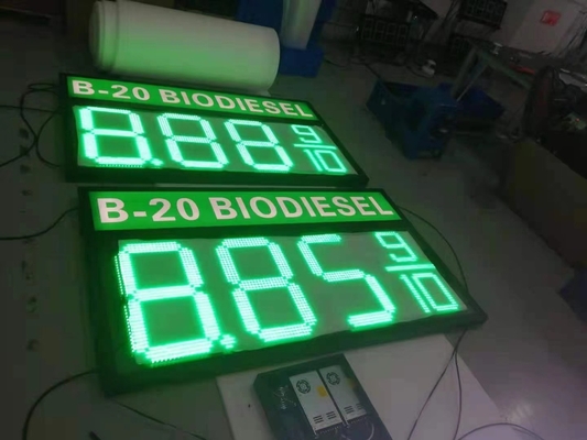 ป้ายอะคริลิค UV ป้ายราคาแก๊ส LED สีเขียว 12'' 300mm